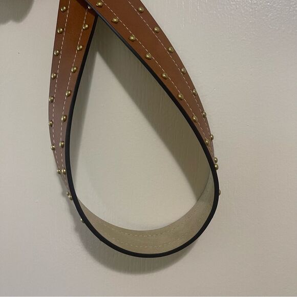 A New Approach Boho Brown Belt Studded Gold Hardware Size Small - Picture 3 of 8